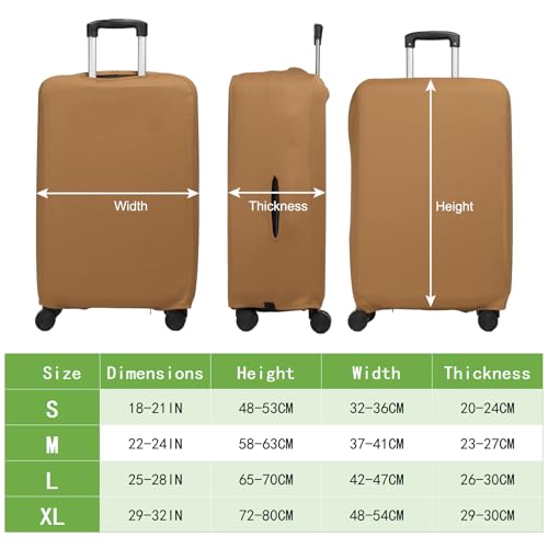 PATIKIL Luggage Cover, Suitcases Covers Elastic Carry on Protector Washable Scratch-Resistant Fits 25-28 Inch Luggage for Travel Business Trips, Brown2