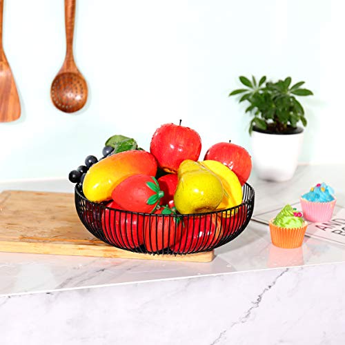 BESPORTBLE Cesta de arame de frutas de ferro arte tigela para lanche e frutas vegetais para decoraçã