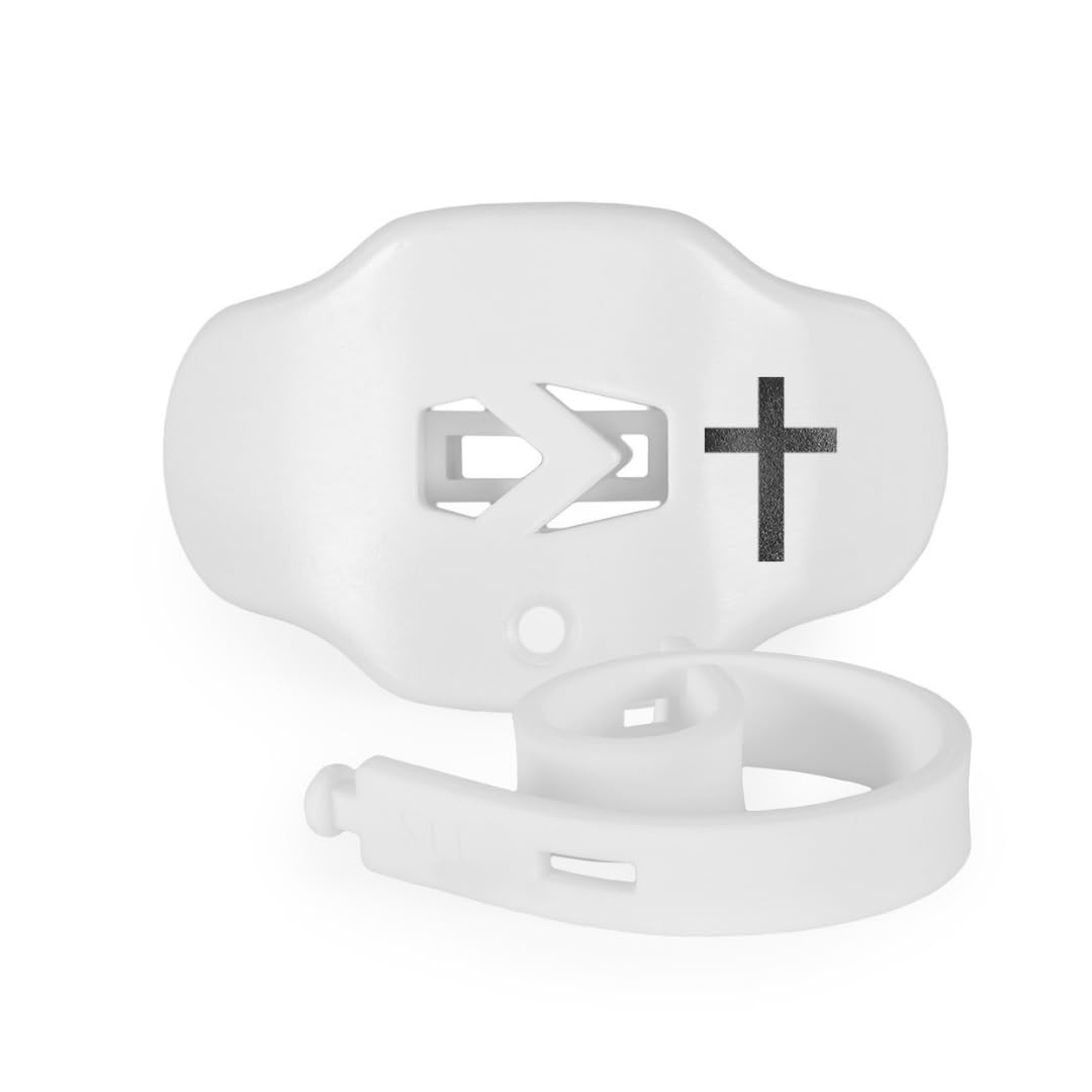 SLEEFS Football Mouth Guard - Youth Mouthguard with Strap - Lip/Teeth Protector Mouthpiece - No Boil - for Youth/Adults, Maximum Air Flow, for All Sports - Cross (Cross White)