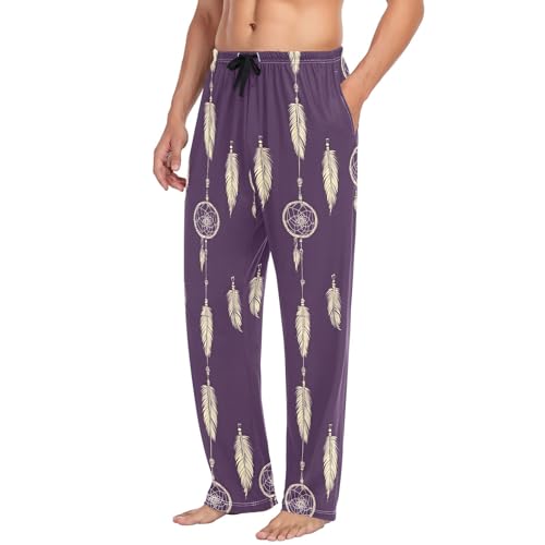 Dreamcatcher Deep Purple Men's Pajama Pants Lightweight Sleepwear Bottom Lounge Pants4