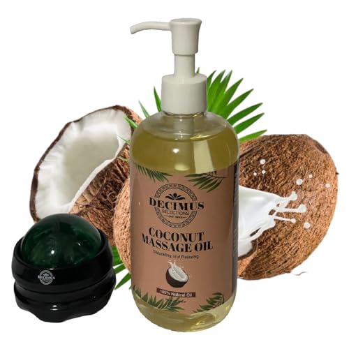 Coconut Massage Oil for Couples Date Night, with Massage Roller