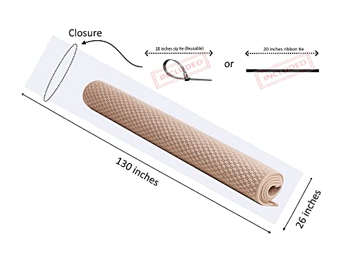 Wowfit Giant Plastic Rug Storage Bag with Zip Tie, 4.5 Mil Heavy Duty Fits Rug up to 9'x12', Perfect for Moving, Packing and Shipping