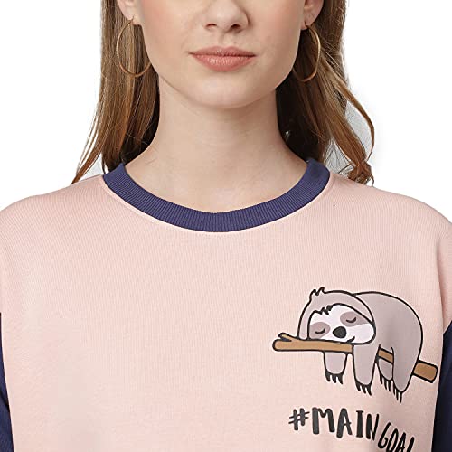Image of Campus Sutra Cotton Women Crew Neck Sweatshirt
