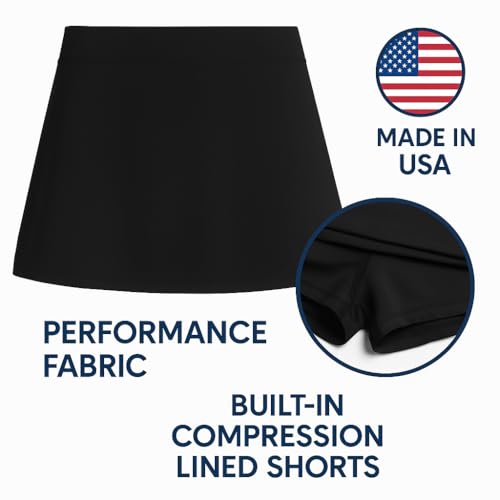 Beat Street Girls Active Skirt - 3 Pack Athletic Skort with Built-in Lining Shorts for Tennis, Golf, Running - Made in USA2