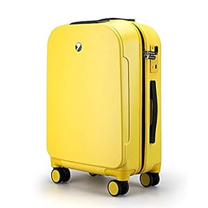 Trolley Koffer Heren en Dames Kleine Lichtgewicht Bagage 24 Inch Bagage Vingerafdruk Ontgrendelen Trolley Koffer Smart Boarding Case Koffers (Kleur: Geel, Maat: 43×26×67CM) (Geel 43×26×67CM)