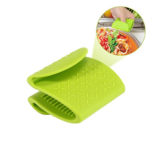 Kobwa Heat Resistant Oven Mitts, Non-Slip Silicone Mini Oven Mitts Cooking Gloves Holders, Finger Protector Pinch Grips for Kitchen/Baking/Grilling