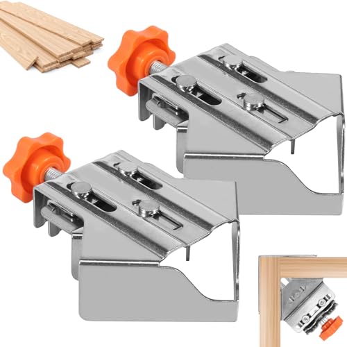 2Pcs Woodworking Right Angle Clamp Precision Open and Close Type Right Angle Splicing Clamp Locator Stainless Steel Wood Fixing Clamping Tool for Woodworking (B)