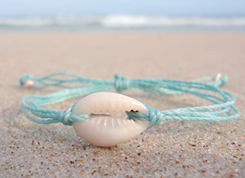 Cowrie Shell Bracelet Or Anklet-Adjustable Waterproof Wax Coated Bangle-Handmade Shell Anklet- Your Choice Of Thread #TOP1
