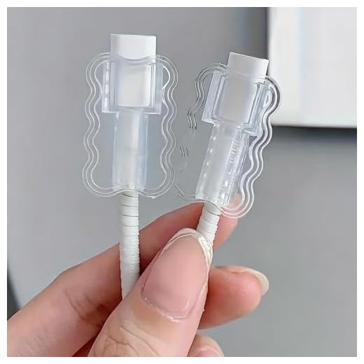 10-Piece Clear Cable Protector, Silicone Charger Saver and Wire Bumper, Flexible Cord Protector for USB-C and Phone Charging Cables, Transparent