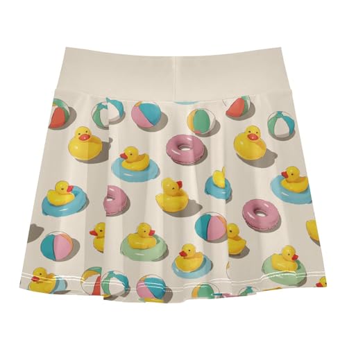 Girls Skorts High Waist Athletic Skirts with Shorts Rubber Duck Stretchy Teens Performance Tennis3