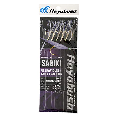 Hayabusa EX129 UV Mackerel Skin 6-Hook Sabiki Rig (14)