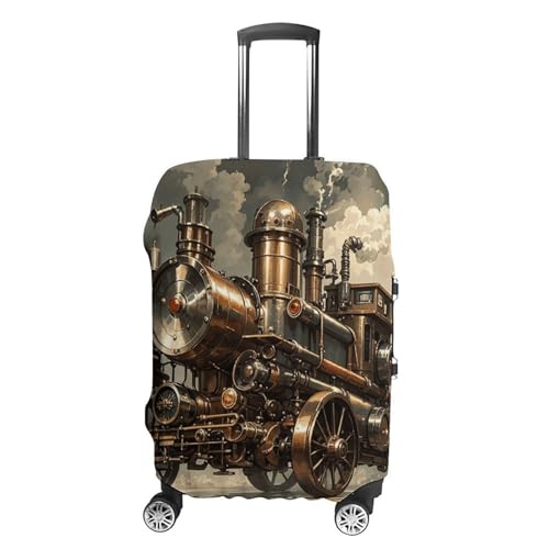 Steampunk Style Luggage Cover, Washable Elastic Suitcase Cover Protector Fit 18-32 Inch Luggage