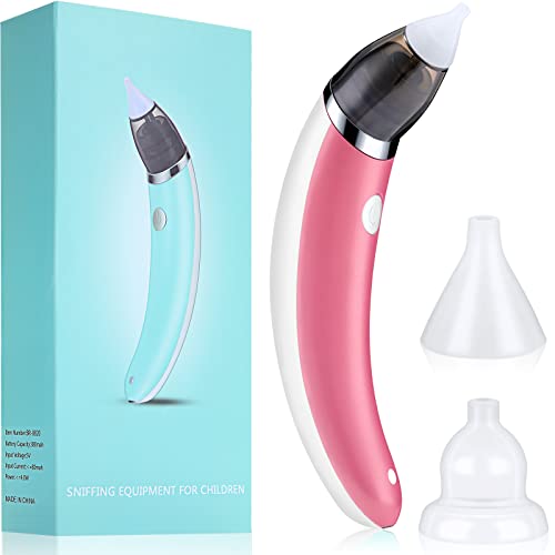 Image of Baby Nasal Aspirator Automatic Nasal Sucker Electric Baby Nose Cleaner Nose Mucus Booger with 5 Levels of Suction Rechargeable Portable Mucus Remover for Newborn Infant Toddler (Pink)