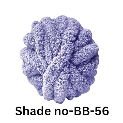 Image of VCR Soft Violet Yarn, 200 Grams Big Chunky Hank, 22 Meters Length, Suitable for Knitting Blankets and Pillows, 100% Polyester Yarn Ball for Crochet DIY, Soft Threads, Pack of 1