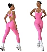 EROSEL Seamless Yoga 1 Piece Bodysuit with a Stylish Open-Back Design, Perfect for Shaping And Li...