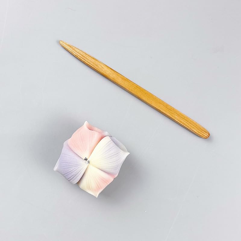 Japanese Waishi Petal Texture Flower Stamp Tools Handmade Sweet/Dessert/Cake/Cookie Making Tools (Beech Wood, 5.1x0.3in)