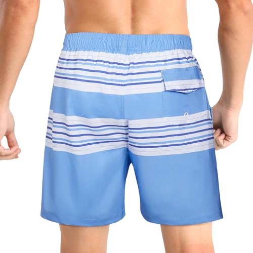 iCKER Mens Swim Trunks with Compression Liner 5.5" Inseam Quick Dry Swim Shorts Bathing Suit Beach Shorts3