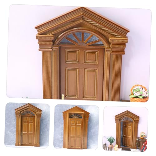 Yardwe Türspielzeug Puppenhaus-Miniaturtür Mini-Tür bastelzeug Craft Badezimmerdekorationen Modelle Mini-Holztürmodell Mini-Hausbedarf Antiquität Möbel Puerta Bastelanhänger Baby – Bild 4
