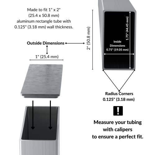 Tapas rectangulares de aluminio de 1x2 para sellar postes de valla y evitar óxido 6
