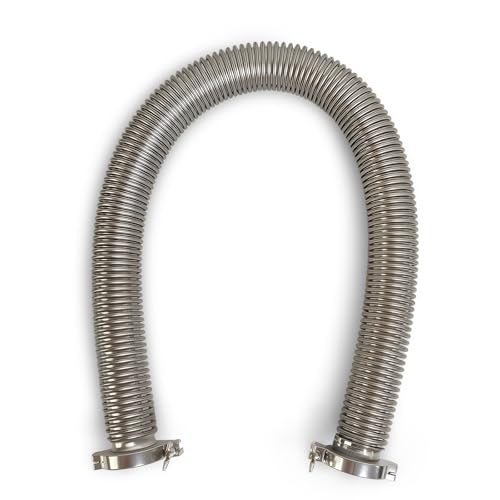 EASTVAC KF40 Stainless Steel 304 Vacuum Flexible Bellows Hose Vacuum Bellows 1000mm+ 2pcs KF40 aluminum clamp...