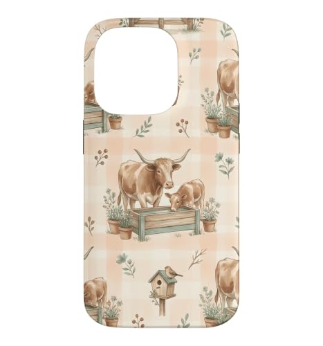 Longhorn �� �ӂ���͂� ���� �_�� ���ʉ� �X�}�z�P�[�X iPhone 14 Pro �p