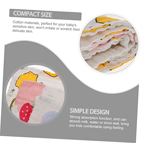 UPKOCH 3Pcs Burp Cloths Muslin Cotton Washcloths with Adorable Patterns for Newborns Soft and Breathable Face Towels for Showers and Parents3