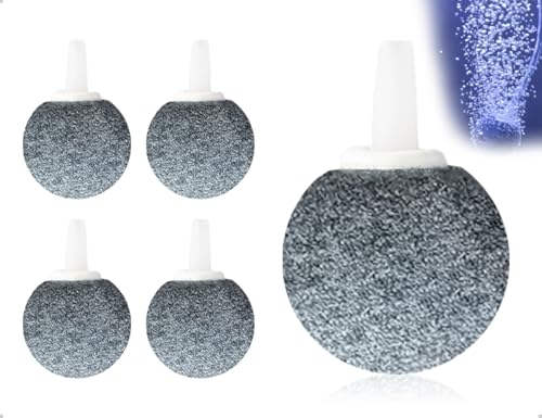 AOYEGIC 4 Stück Aquarium Luftstein Sprudler Sauerstoffsteinscheib für Aquariumpumpe Blasendiffusor verwendet für Luftpumpen Eimer Hydropnik Kleine Teiche(28 mm Sphärisch)