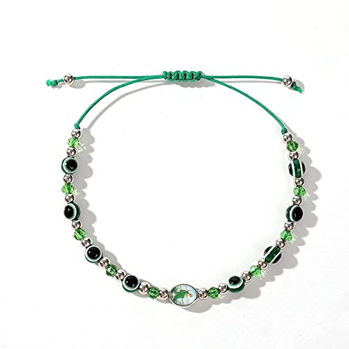 BONITTER 24/12Pcs Mexican Braclets Virgin Mary San Judas Bracelet For Women Red String Evil Eye Green Beads Anklets Jewelry3