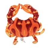 Didiseaon Cangrejo de Peluche Rojo de 27 Cm Relleno Blandito de Felpa y Plástico, Cojín Decorativo Hogar Adecuado como Juguete y Almohada para Niños