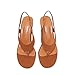 ATBELL Brown Suede Stiletto Heel Thong Sandals for Women Open Toe Slingback Kitten Heels with Ankle Strap Summer Fashion Flip Flops Heels