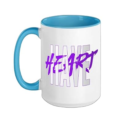 Purple Have Heart Purple Graphic Ceramic Mug, Blue/White, 15oz