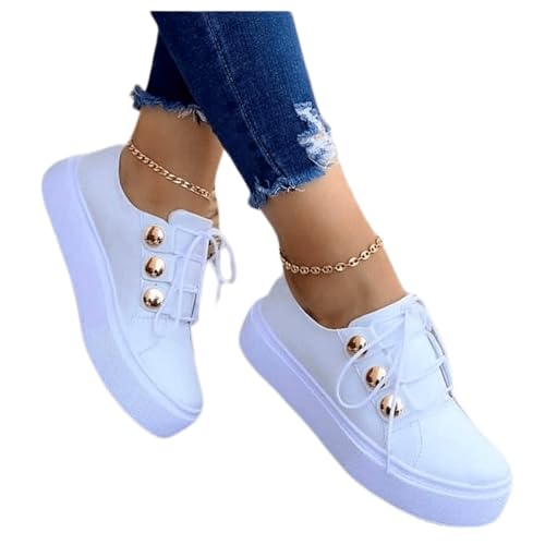Women's Fashion Lace Up PU Leather Platform Sneakers Comfortable Low Top Shoes Casual Tennis Walking Sneaker for Women4