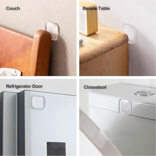 Image of CHONGZFU Square Door Handle Stopper Pieces 6 of Clear Rubber Door Knob, Round Wall Shield Cushion, Quiet Wall Protector for Door Handle, Guard Door Bumper Silencer Self Adhesive