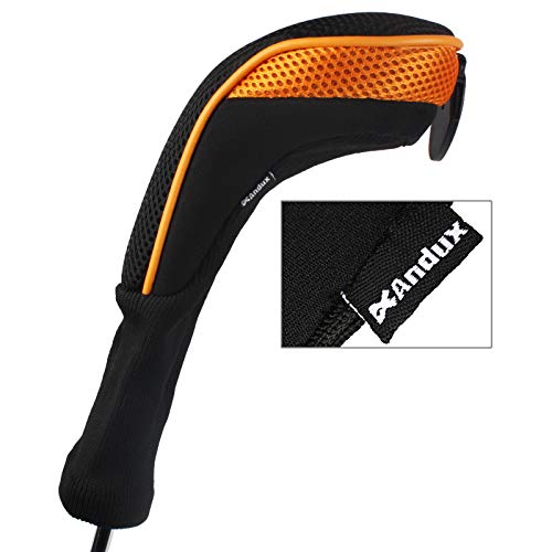 Andux 4 Pack Long Neck Golf Hybrid Club Head Covers Interchangeable No. Tag Ctmt-01 Orange #TOP1