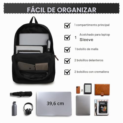 Mochila escolar adolescente chico grande para ordenador 15.6 5