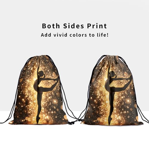 Image of Nerxy Gymnast Gymnastics Grip Bag - Gold Stars Grip Bags for Gymnastics Mini Gym Bag Galaxy Drawstring Storage Pouch Adjustable