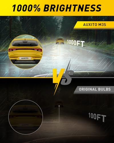 Image of AUXITO H7 Bulb - 1000% Brightness Real 1:1 Halogen Mini Size, 6500K White Illumination for Automotive H7 Fog Lights, Plug N Play, Pack of 2