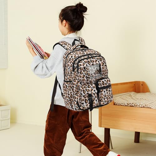 Leopard Backpack for Girls Refrigerator Door School Bag for Kids Teen Women Casual Travel Daypacks2