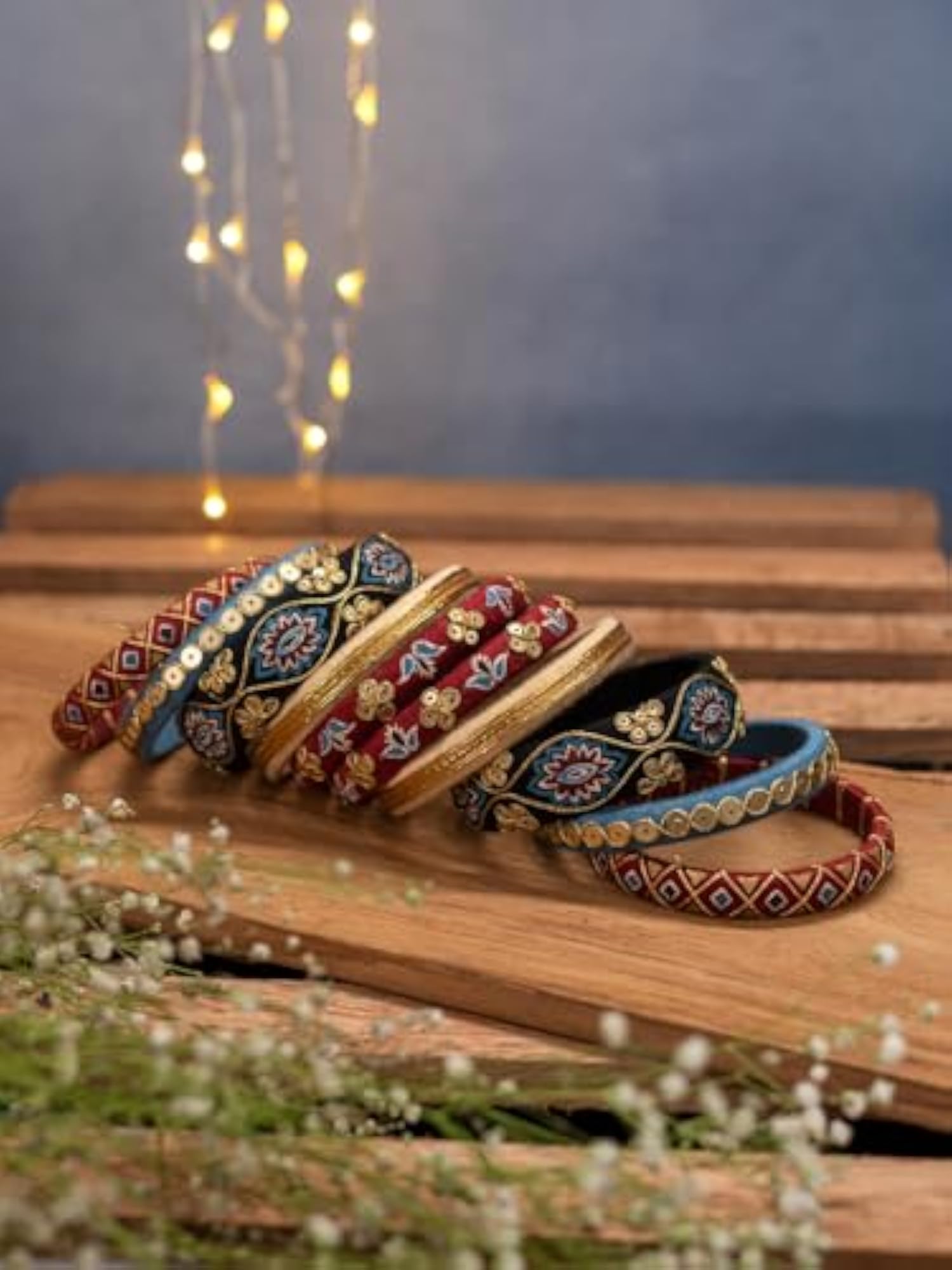 Handcrafted Cotton Thread Bangle Set for Women & Girls, 10 Bangles