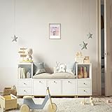  Décoration murale pour enfant en forme de nounours - Impression encadrée en bois non assemblée - 30 x 40 cm