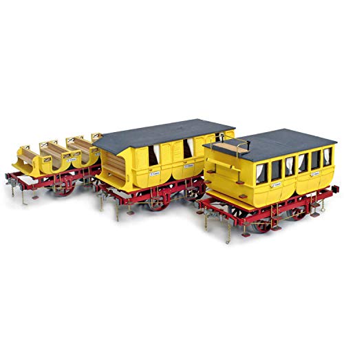 OcCre 56001 Adler Waggons coffret de trois wagons miniatures en kit bois pour train historique