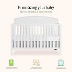 Dream On Me JPMA & Greenguard Gold Certified Storybrooke 5 in 1 Convertible Crib in White, Built of Sustainable Pinewood, 3 Mattress Height Settings, Non-Toxic Water-Based Paint Finish