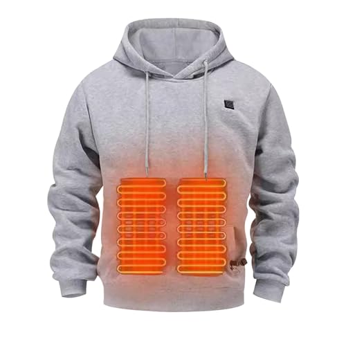 TRCELECTROP Heated Hoodie for Men Winter Warm Hooded Sweatshirt without Battery Heating Sweatshirts Pullover Tops with Pocket Grey - image 5