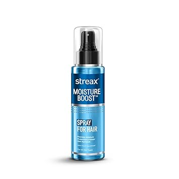 Streax Moisture Boost Spray Hair Serum, 50 ml|I Hair Serum for Dry & Frizy Hair|Hair Styling serum for Women & Men|Hydrating, Frizz Free,Smooth & Silky finish I With Fision AquaShield - image, photos