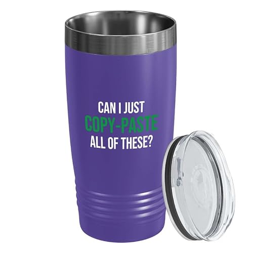 Flairy Land Accountant Purple Edition Ringneck Tumbler 20oz - Can I just Copy-paste? - Bookkeeper Funny Gift Man Auditor Woman Actuary Coworker Tax Prepare Graduates CPA Accounting Degree