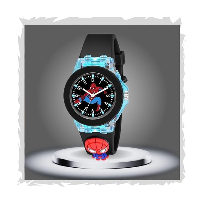 Acnos Silicone 3D Children Kids Girls Multi Color Analog Led Lights Watch for Kids Gift Birthday Baby Girl Watch Suitable Girls of Age 3-13 Years