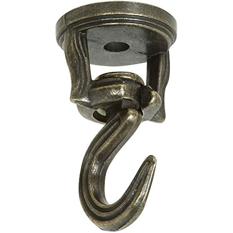 National Hardware N274-894 V2673 Swivel Swag Hooks in Antique Brass, 2 Pack,2 Inch Cover