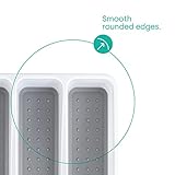 LIVIVO 6 Compartment Cutlery Tray – Grey & White Kitchen Drawer Organiser for Knives, Forks, Spoons, Utensils – BPA-Free Plastic Drawer Divider with Anti-Slip Base – Durable & Easy to Clean - Image 6