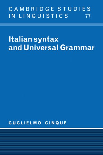Italian Syntax and Universal Grammar (Cambridge Studies in Linguistics)