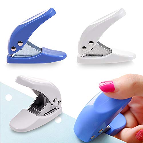 4PCS Mini 1-Hole Paper Hole Punch Handheld Portable Puncher 10 Sheets at One Time Random Color